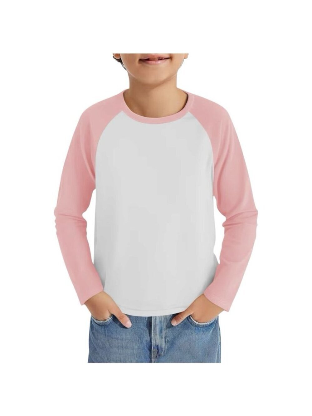 Haloumoning Long Sleeve Raglan Top 4-5T Unisex Long Sleeve T-Shirt Crew Neck NWT